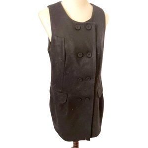 Thick button up black dress